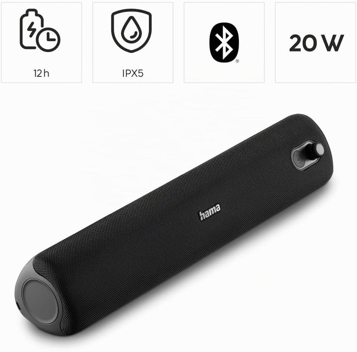 Hama Bluetooth-Lautsprecher wasserdicht zuhause u. outdoor (Musik-Box Bluetooth-Lautsprecher für Han
