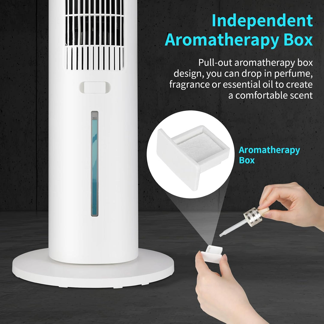LIFERUN Turmventilator Ventilator Aroma-Funktion mit Kühlung Wasserkühlung mit Fernbedienung Standve