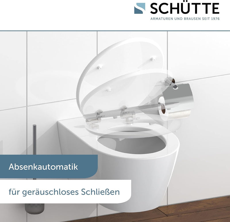 SCHÜTTE 80523 WC-Sitz GREY STEEL, MDF, High Gloss, mit Absenkautomatik, Motiv High Gloss Grey Steel,