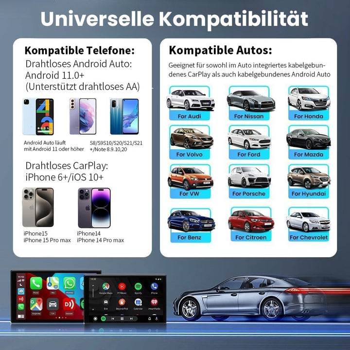 Carlinkit 5.0 Wireless Carplay und Wireless Android Auto 2air Adapter,2024 Upgrade 2 in 1 Wireless A