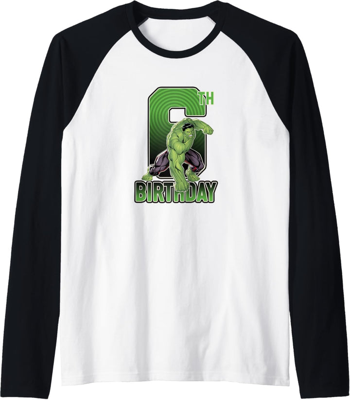 Marvel The Hulk Happy 6th Birthday Raglan
