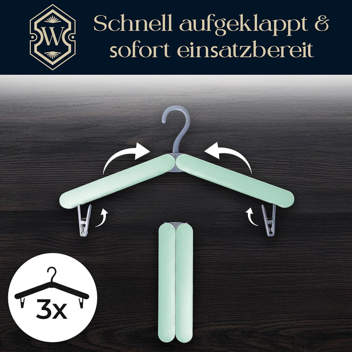 Faltbare Reise Kleiderbügel 3er Set | Platzsparend & Leicht | Ideal für Urlaub, Camping, Hotel & Zuh