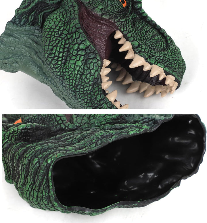 Realistisches Dinosaurier Handpuppe Kopf – T-Rex Puppenspielzeug aus Gummi für Kinder &amp; Erwachsene –