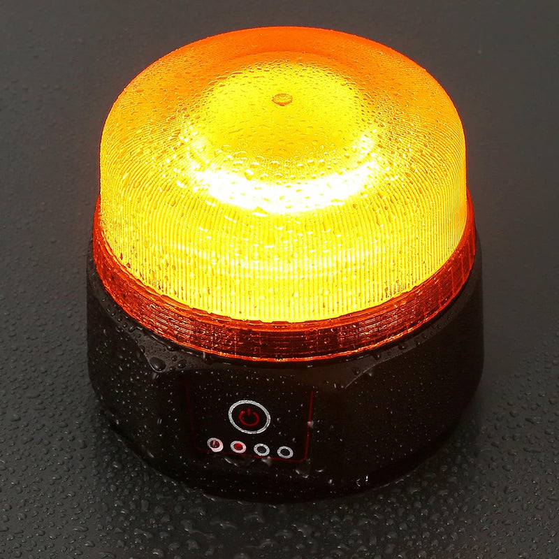 AGRISHOP 12V/24V LED Kabellos Blitzleuchte Mit Magnetfuss,36LED 2Modus Amber Blinkleuchte Orange Gel