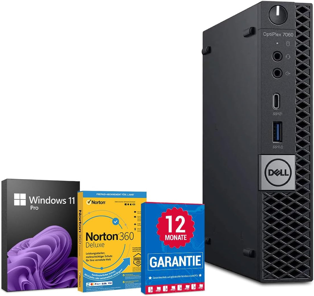 Dell OptiPlex 7060 PC Computer Intel Core i5-8500T@ bis zu 3,5 GHz 16 GB 256 GB SSD mit Windows 11 P