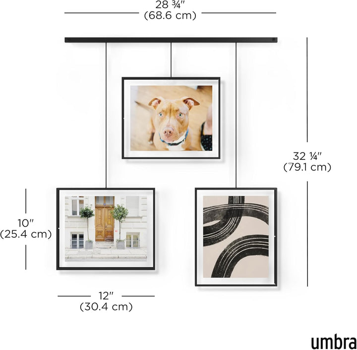 Umbra Exhibit Foto Collage Bilderrahmen - Flexibles Bilderrahmen-Set zur Horizontalen und Diagonalen