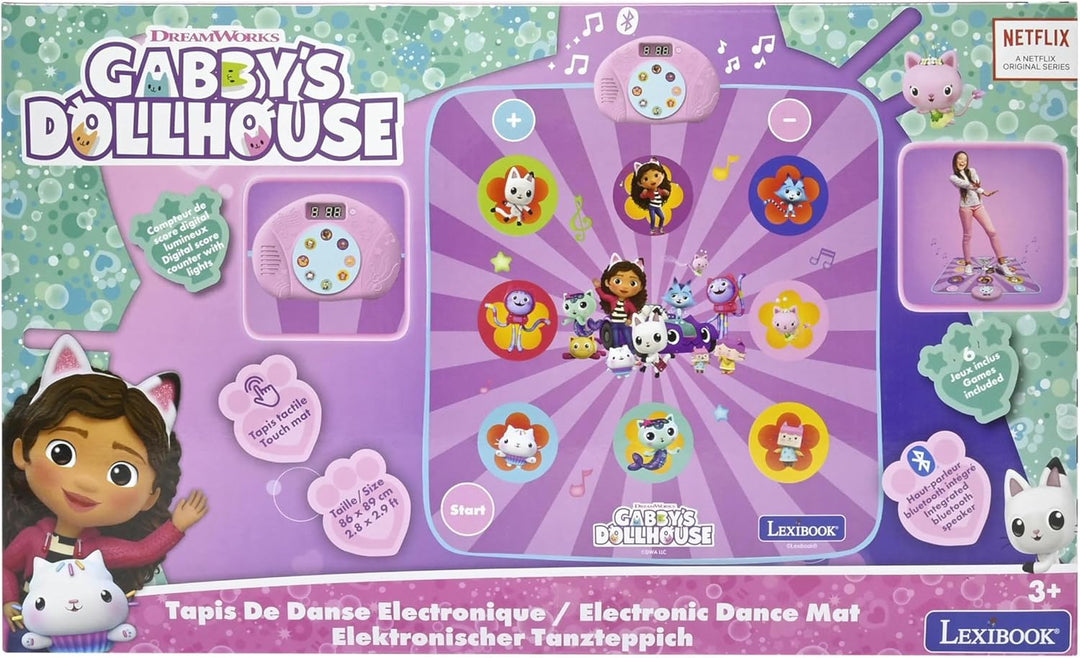 Lexibook, Gabby's Dollhouse, Elektronische Tanzmatte, beleuchtete Tasten, integrierter Lautsprecher,