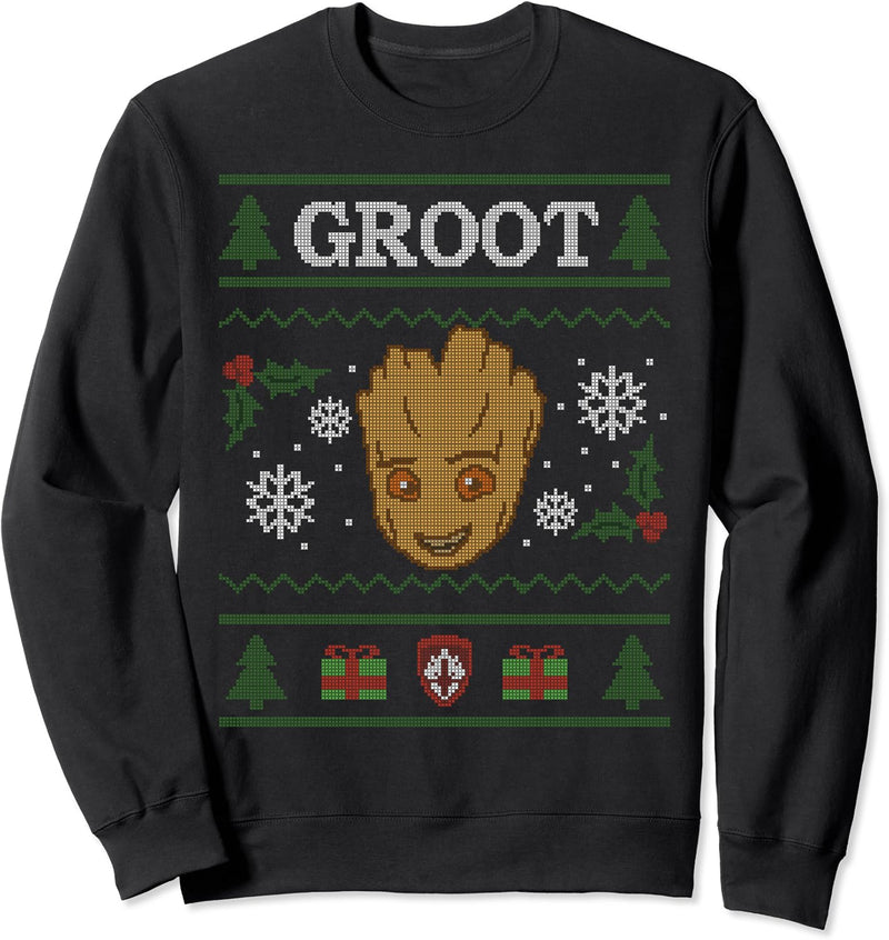 Marvel Groot Guardians of the Galaxy Ugly Christmas Sweater Sweatshirt