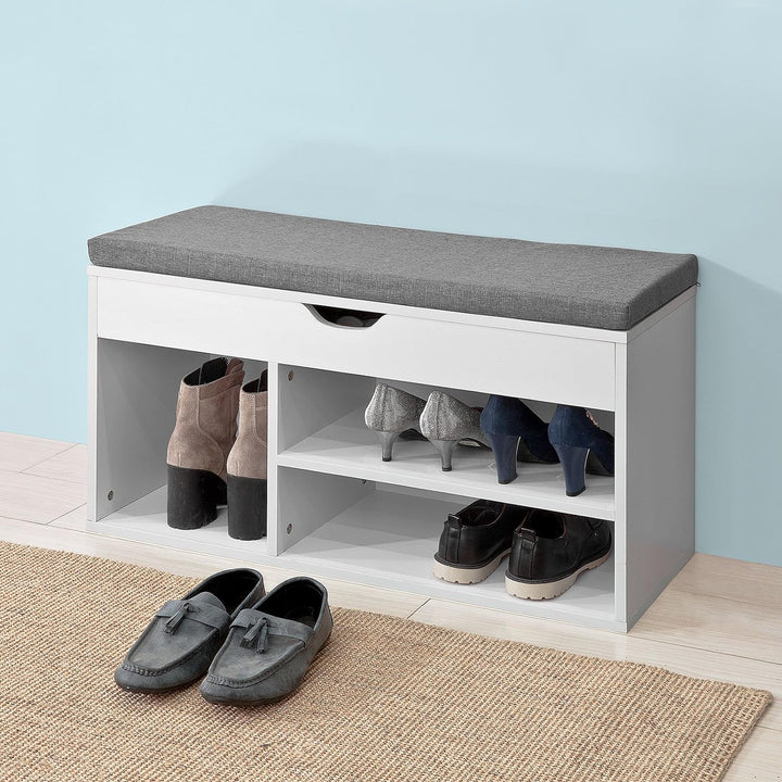 SoBuy Wandgarderobe-Set Flurset Flurmöbel Schuhbank mit Sitzfläche Flurgarderobe FSR45-HG+FRG282-W