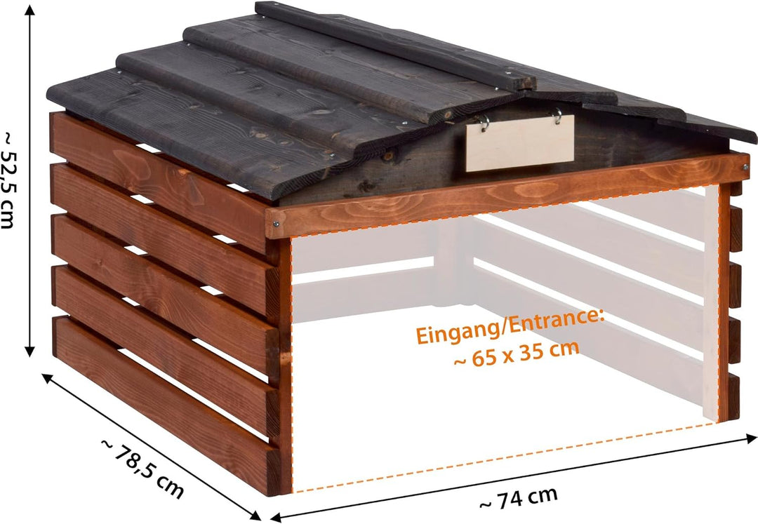 dobar® Mähroboter Garage aus Holz mit abnehmbarem Dach - Rasenroboter Unterstand mit individualisier