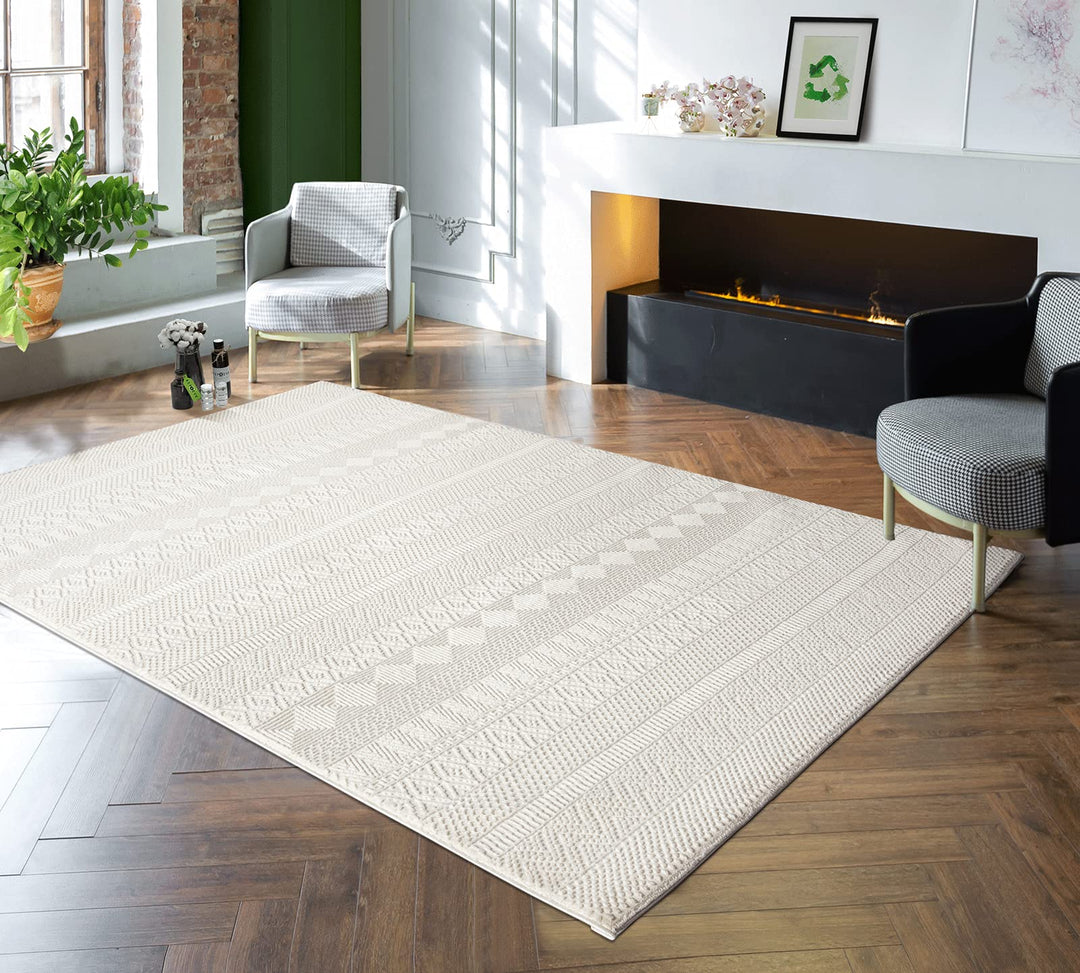 the carpet Lima nachhaltiger und umweltbewusster Designer Teppich, weich &amp; pflegeleicht, 3D-Effekt,