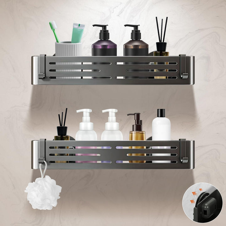 Lekesky Duschablage Ohne Bohren, Starke Saugnäpfe, Rostfreies Aluminium Badezimmer Regal & Organizer