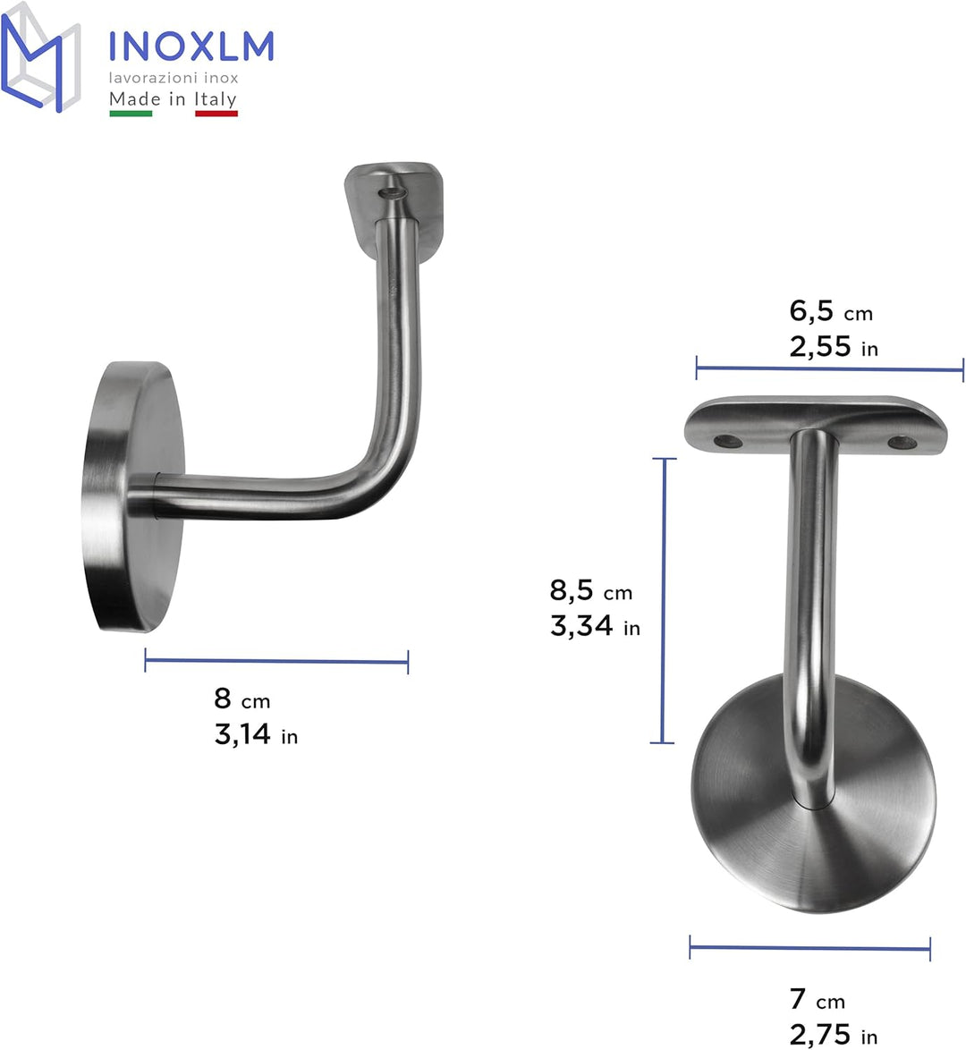 INOXLM Handlauf Edelstahl ⌀ 33,7mm Treppengeländer Edelstahl AISI 304 mit Satiniert Finish, Geländer