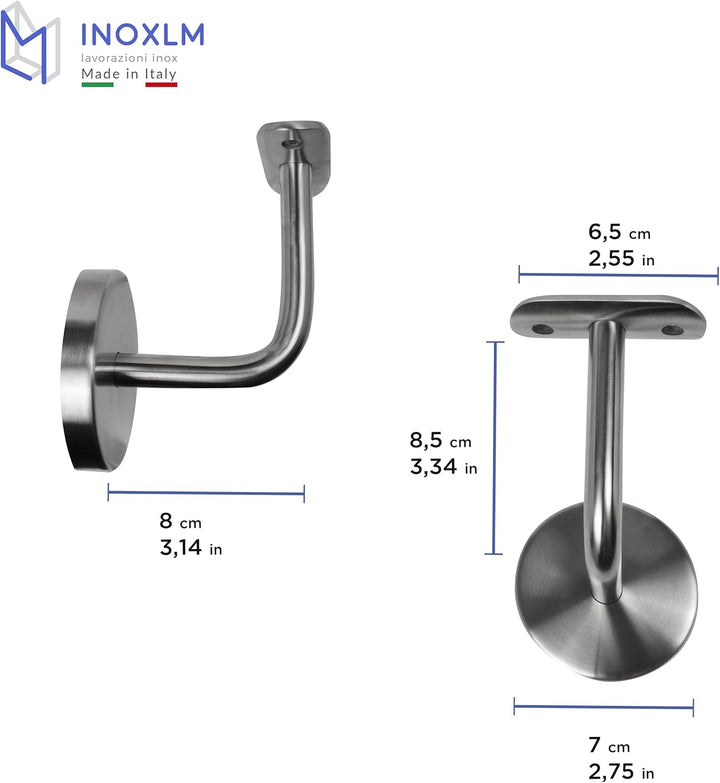 INOXLM Handlauf Edelstahl ⌀ 33,7mm Treppengeländer Edelstahl AISI 304 mit Satiniert Finish, Geländer