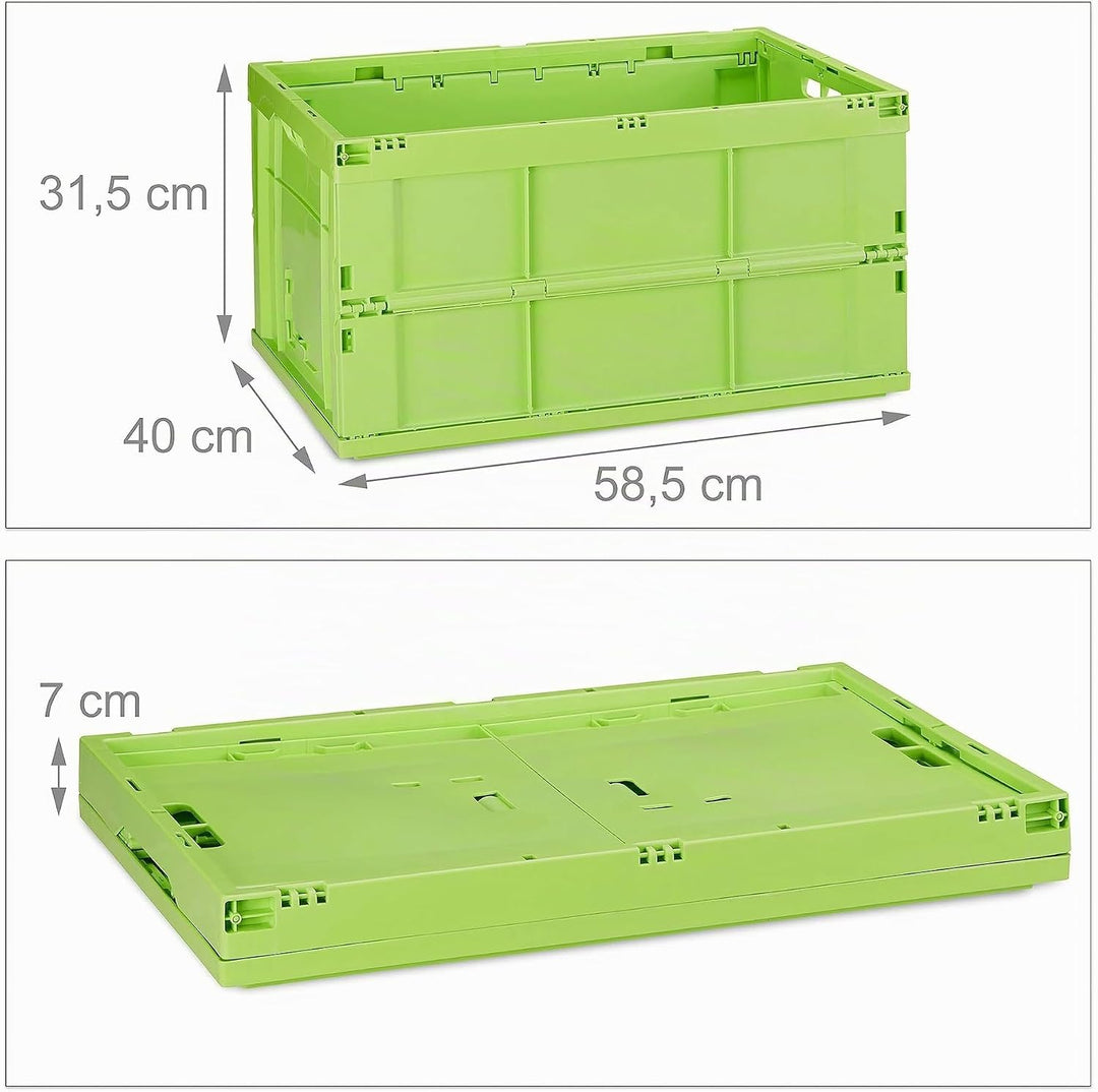 Relaxdays Profi Klappbox, stabil, Gewerbe, hochwertiger Kunststoff, Qualität, 60L, Kiste, HBT 31,5 x
