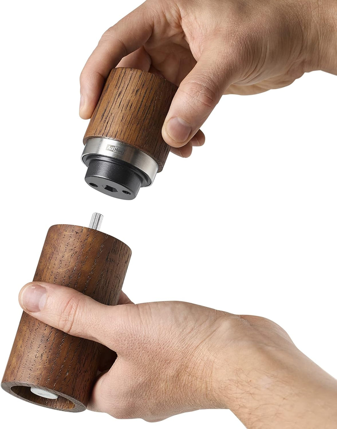 AdHoc MP411 Pfeffer- | Salzmühle Textura, CeraCut® Keramik Mahlwerk, Naturholz Eiche geölt, dunkel|E