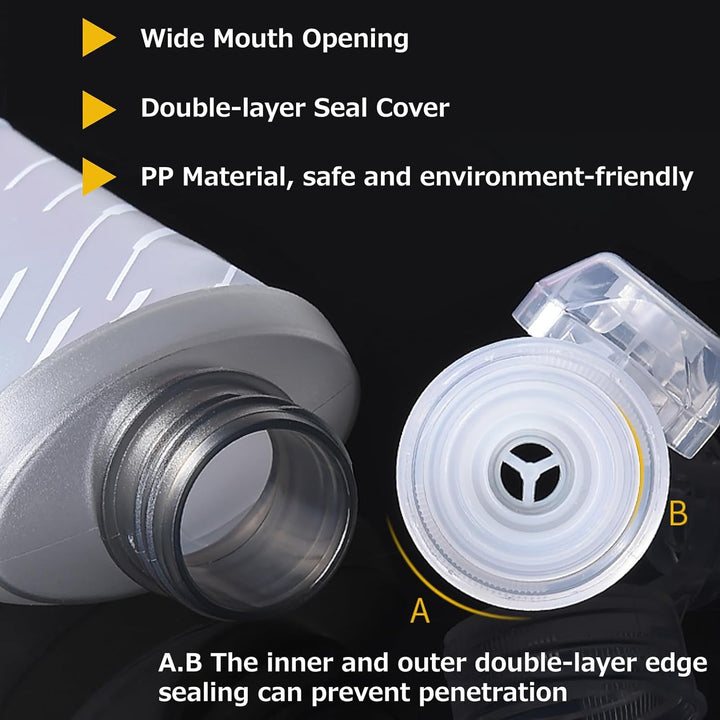 Azarxis TPU Faltbarer Soft Flask, BPA-Frei Trinkblase Trinkflaschen Wasserflasche für Trinkrucksack