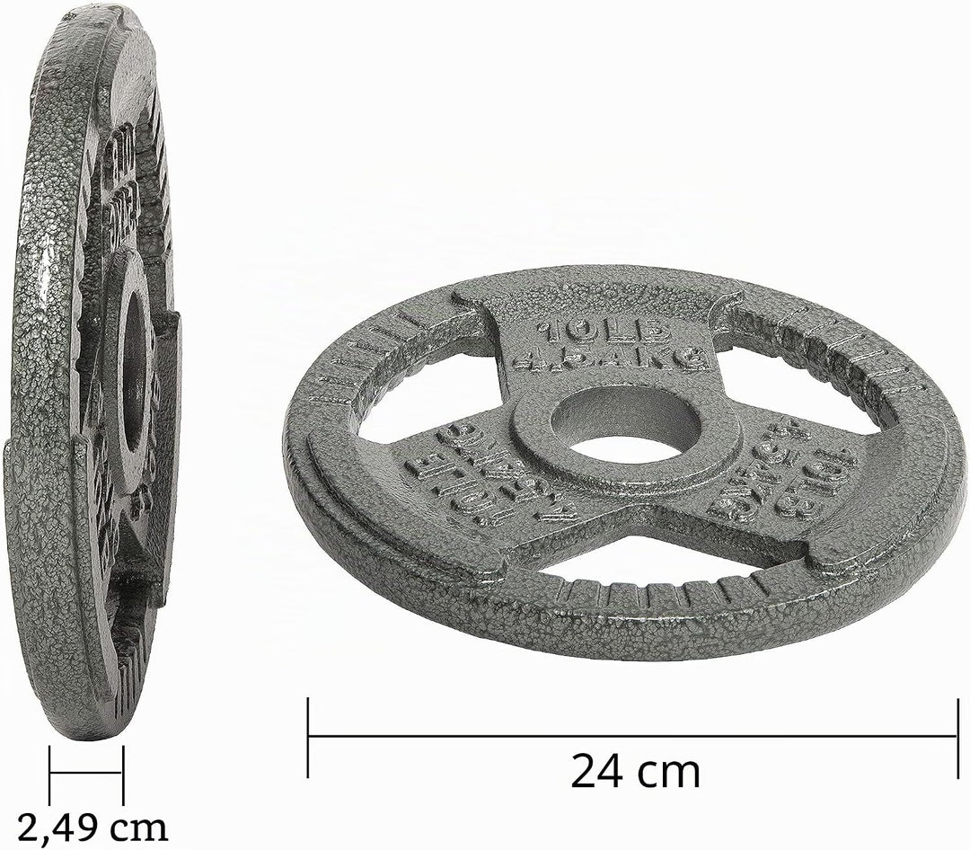Fitvids 2,5 cm Standard-Hantelscheibe aus Gusseisen für Krafttraining & Gewichtheben, mehrere Grösse