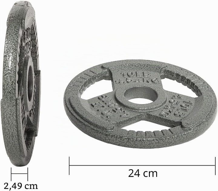 Fitvids 2,5 cm Standard-Hantelscheibe aus Gusseisen für Krafttraining & Gewichtheben, mehrere Grösse