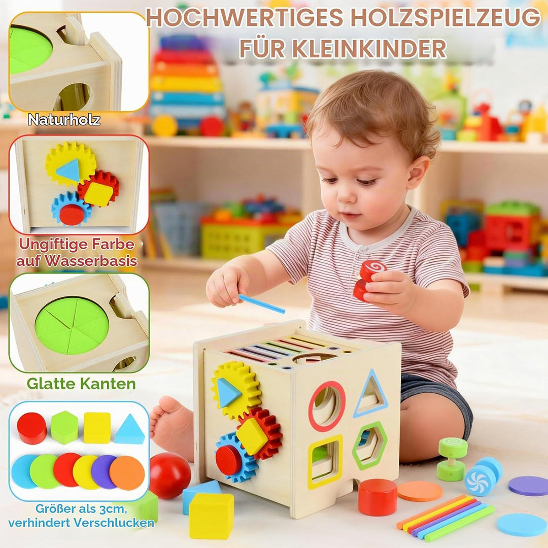Montessori Spielzeug ab 1 Jahre, Montessori Holzspielzeug ab 2 Jahr Motorikspielzeug Farbe Sortiersp