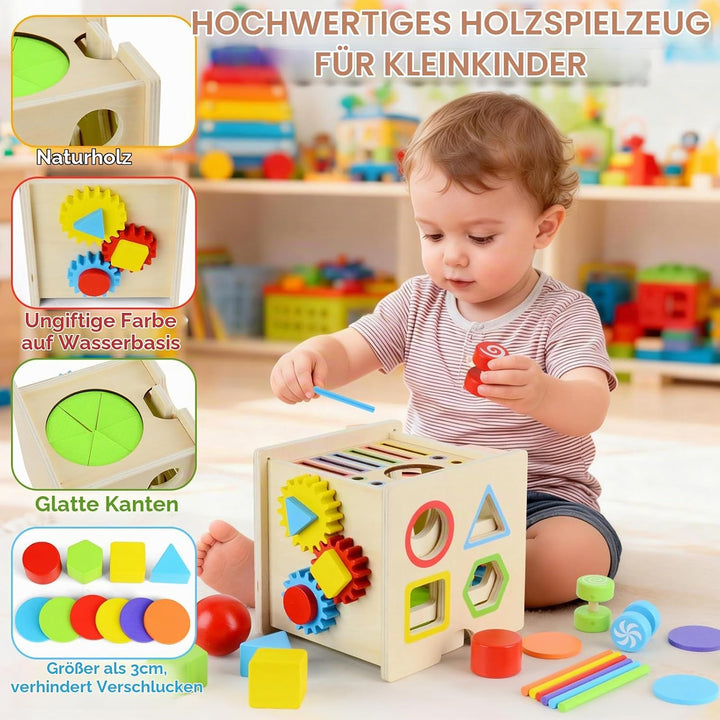 Montessori Spielzeug ab 1 Jahre, Montessori Holzspielzeug ab 2 Jahr Motorikspielzeug Farbe Sortiersp