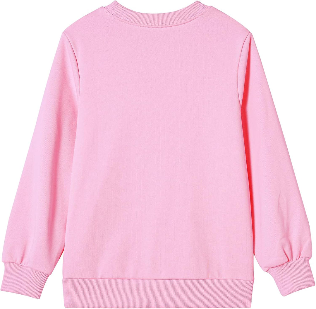 Pullover mit Rundhalsausschnitt aus Baumwolle, Langarm, für Jungen und Mädchen 3 Jahre Rosa, 3 Jahre