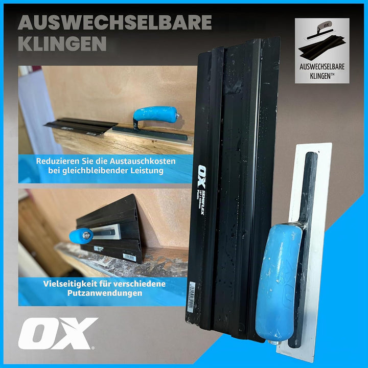 OX Pro Semi flex Plastic Trowel 16in / 405 x 138 mm, Trowel 16in / 405 x 138 mm