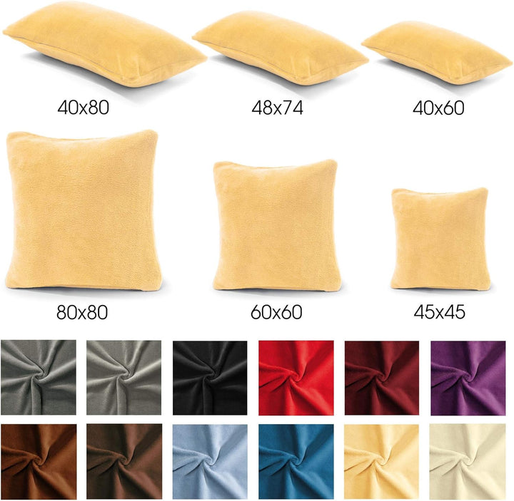 CelinaTex Xanio Dekokissen mit Innenkissen 48 x 74 cm beige Coral-Fleece Sofakissen Mikrofaser Kusch