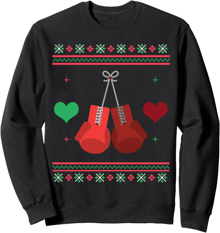 Weihnachtspullover mit Aufschrift "Boxing Ugly Christmas" Sweatshirt