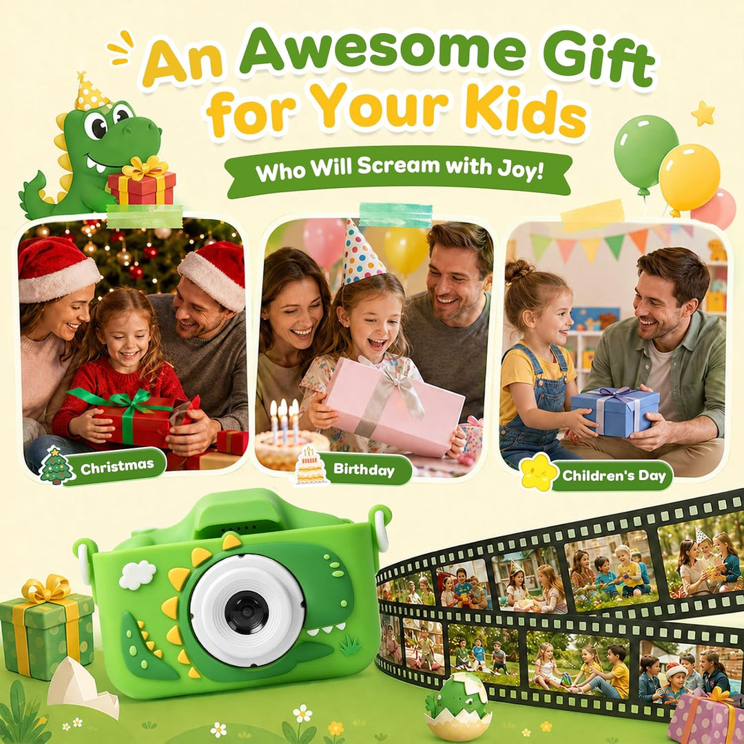 Kinderkamera Selfie DigitalKamera mit 64GB Karte, 48PM | 1080P HD Kinder Kamera &amp; 2,0-Zoll-Bildschir