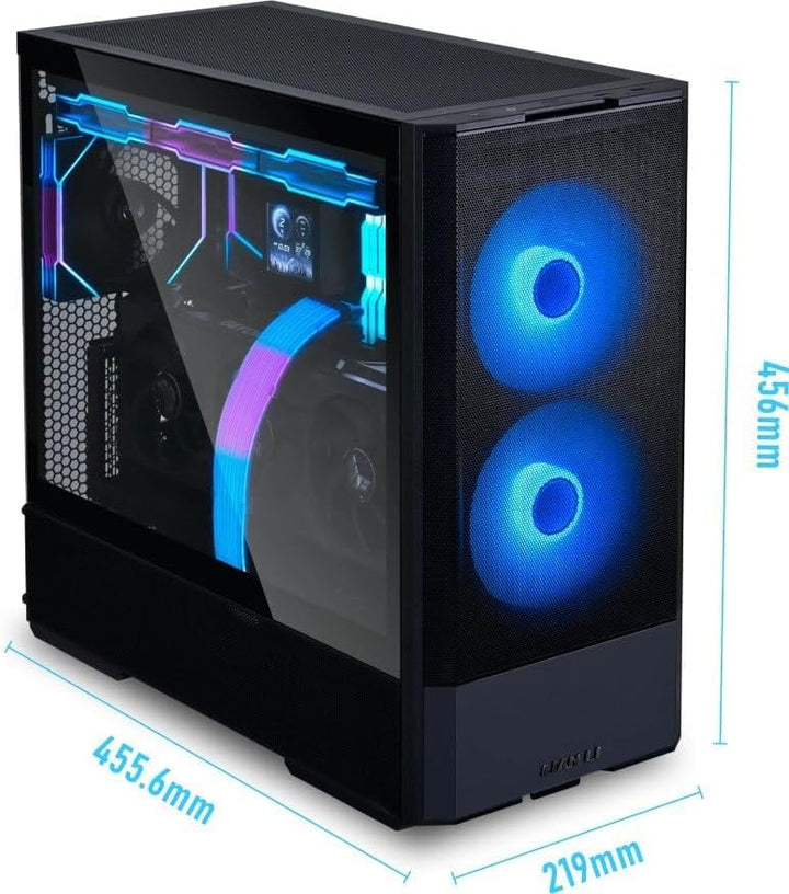 Lian Li LANCOOL 207 Gaming PC Gehäuse ATX Schwarz - Midi Tower PC Gehäuse mit RGB-Beleuchtung, Grafi