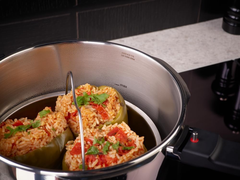 Fissler Vitaquick Edition/Schnellkochtopf (6 L, Ø 22 cm) Edelstahl-Dampfkochtopf, 2-Garstufen, inkl.