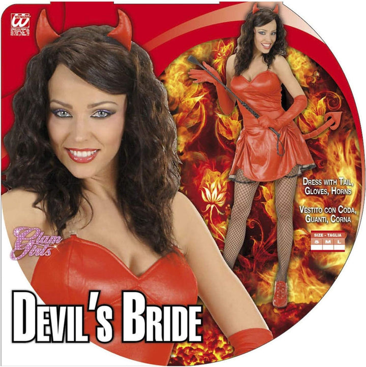 "DEVIL'S BRIDE" (dress with tail, gloves, horns) - (S)