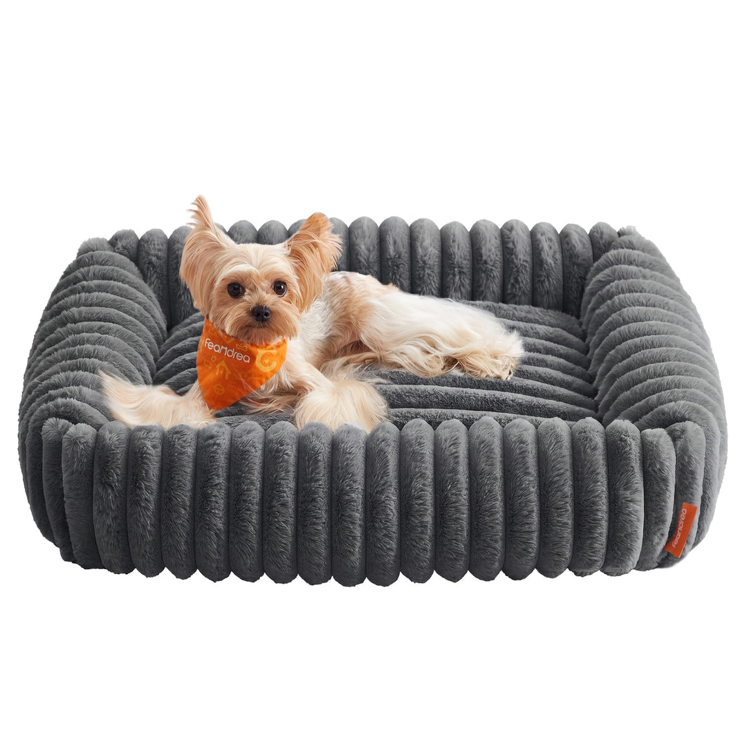 Feandrea Hundebett, mittelgrosses orthopädisches Hundekörbchen, Hundekissen waschbar, Flauschige Hun