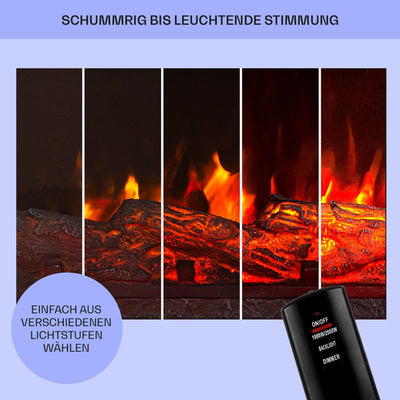 Klarstein Lausanne Elektrokamin - Kamin elektrisch, Elektro Kamin mit Flammensimulation, LED, geräus