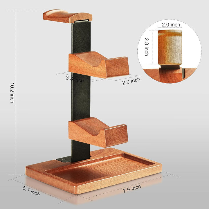 Controller und Kopfhörer Ständer aus Massivholz, Kopfhörer Halterung Halter aus Holz, Headset Stände