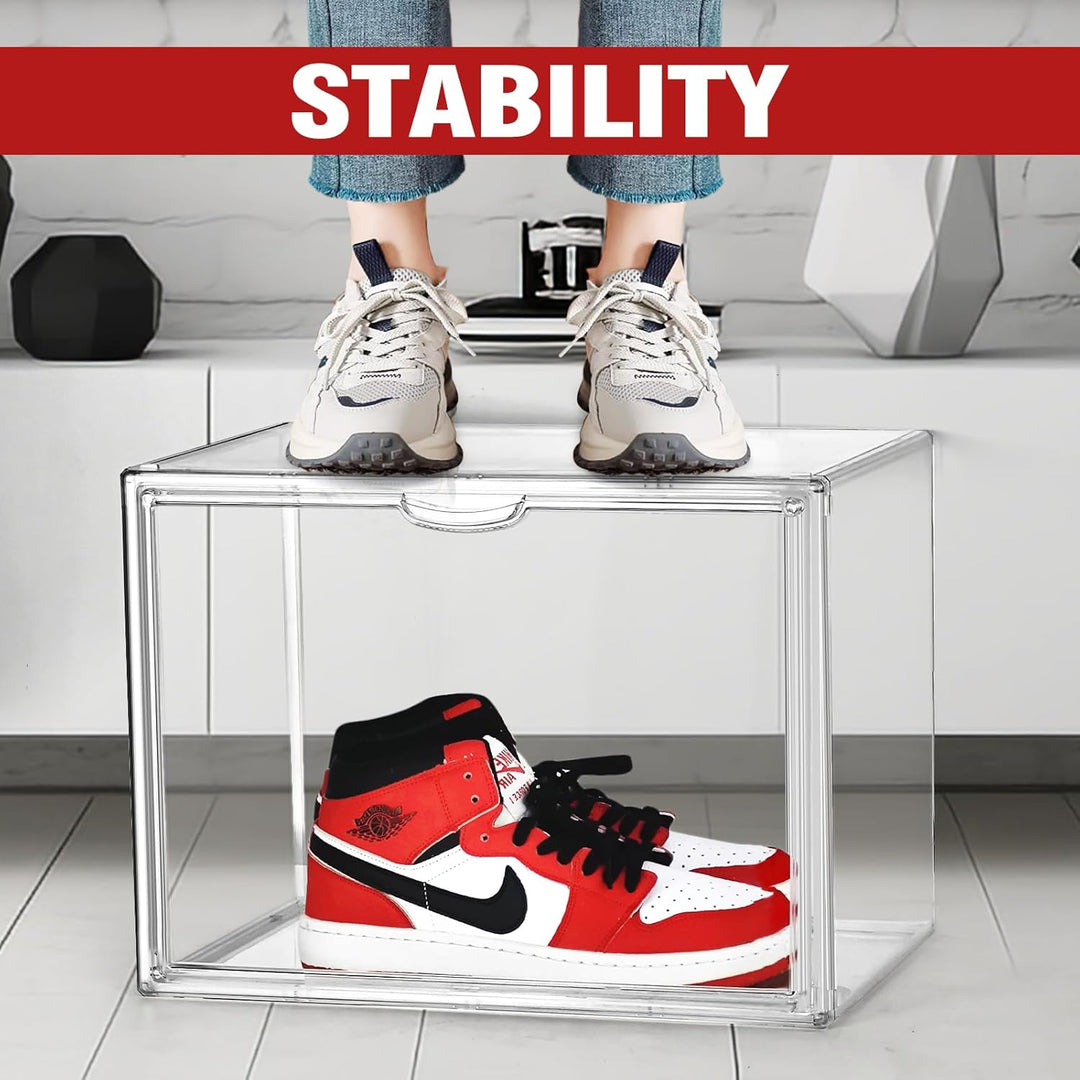 Stapelbare hohe Stiefel Schuh Aufbewahrung Boxen, Acryl Display Case Transparent Plastik Stapelbare