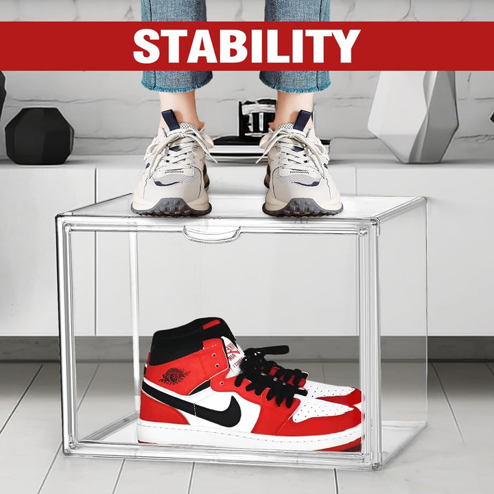 Stapelbare hohe Stiefel Schuh Aufbewahrung Boxen, Acryl Display Case Transparent Plastik Stapelbare