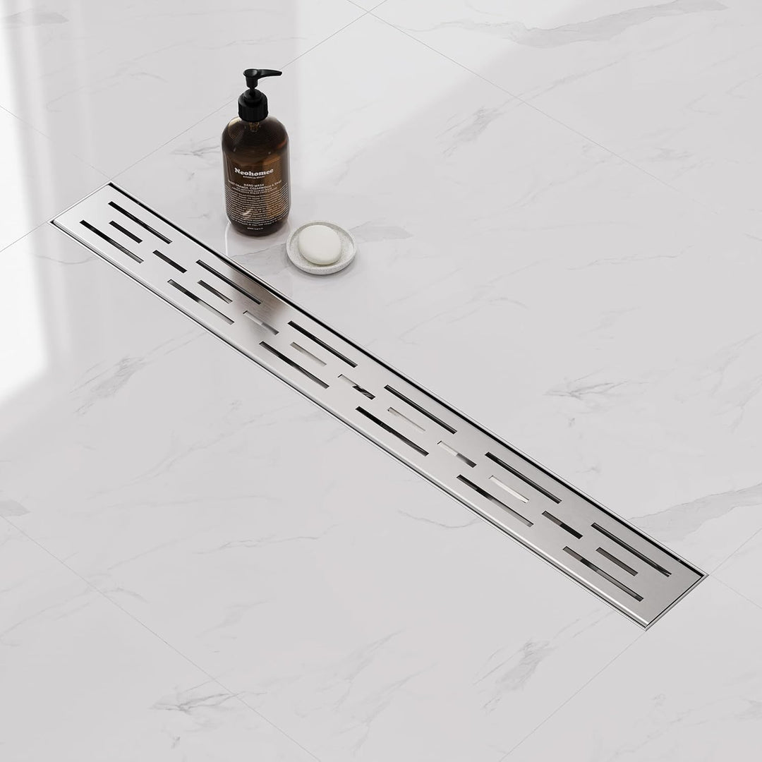 Neodrain Duschrinne 60cm Edelstahl Bodenablauf 360° Siphon Duschablauf Flach mit Geruchsstop, Haarsi