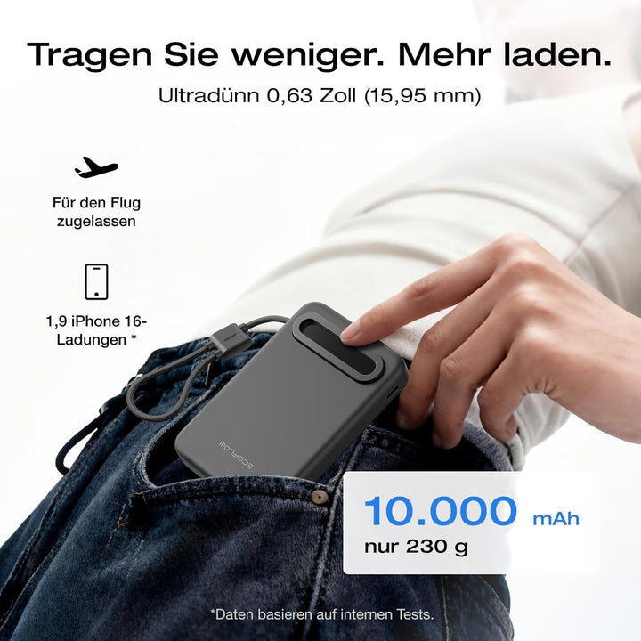 EcoFlow Qi2.2 Magsafe Powerbank 10000mAh 25W mit USB C 36W Kabel, Qi2.2-Zertifiziert Magnetische Pow