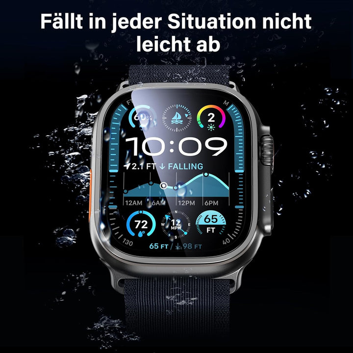 UniqueMe für 2 Stück Apple Watch Ultra 2/1 49mm Full Screen 7H Displayschutz - [Sicherer Halt] Langl