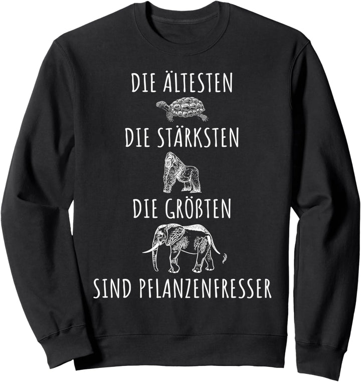Ältesten Stärksten Pflanzenfresser Schildkröte Gorilla Vegan Sweatshirt