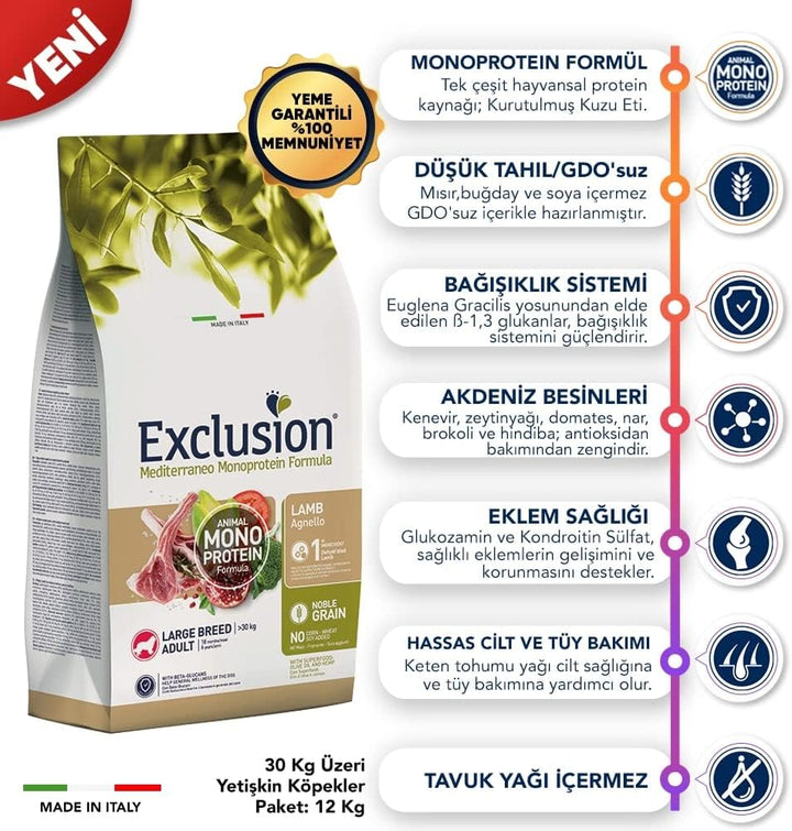 Exclusion Mediterraneo Noble Grain Adult Lamm Large 12 kg