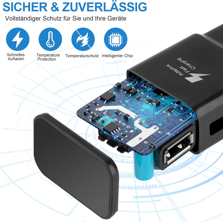 Samsung Schnellladegerät 15W Netzteil, schwarz, 3 Stück | Schnellladegerät 15W netzteil, für:Samsung