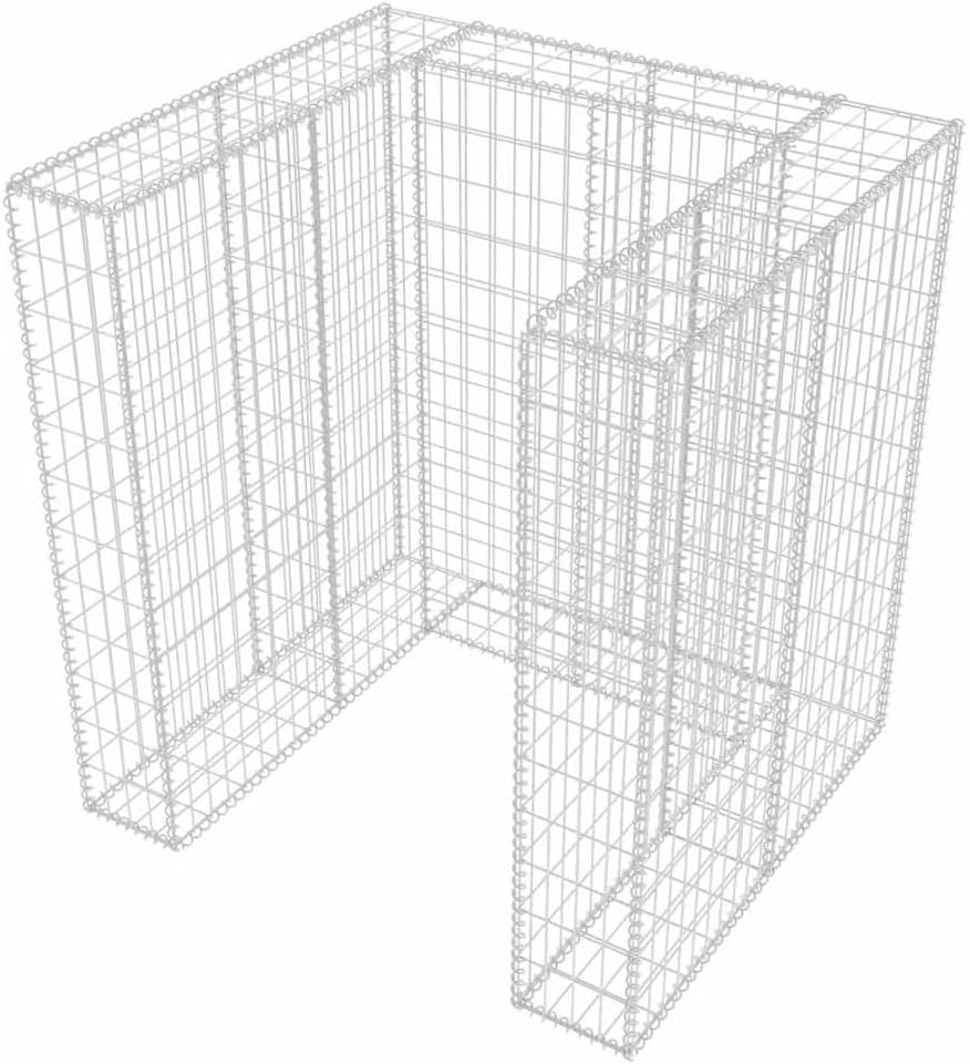 vidaXL Gabione Mülltonnenbox für 1 Tonne U-förmig Stahl 110x100x120cm Müllbox 110 x 100 x 120 cm, 11
