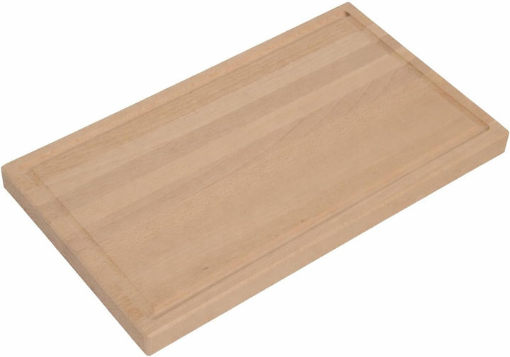 Buchenholz Schneidebrett 30 x 40 x 2,2 cm – Tranchierbrett mit Saftrille – Klingenschonendes Küchenb