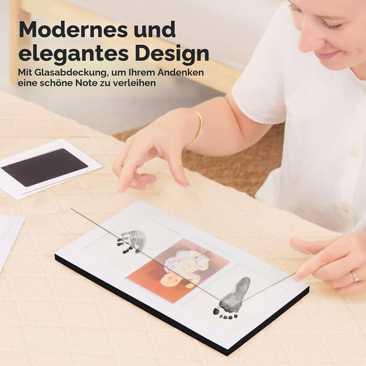 KeaBabies Tintenloses Baby Handabdruck und Fussabdruck set (Onyx Black) | No Mess Tintenauflage für