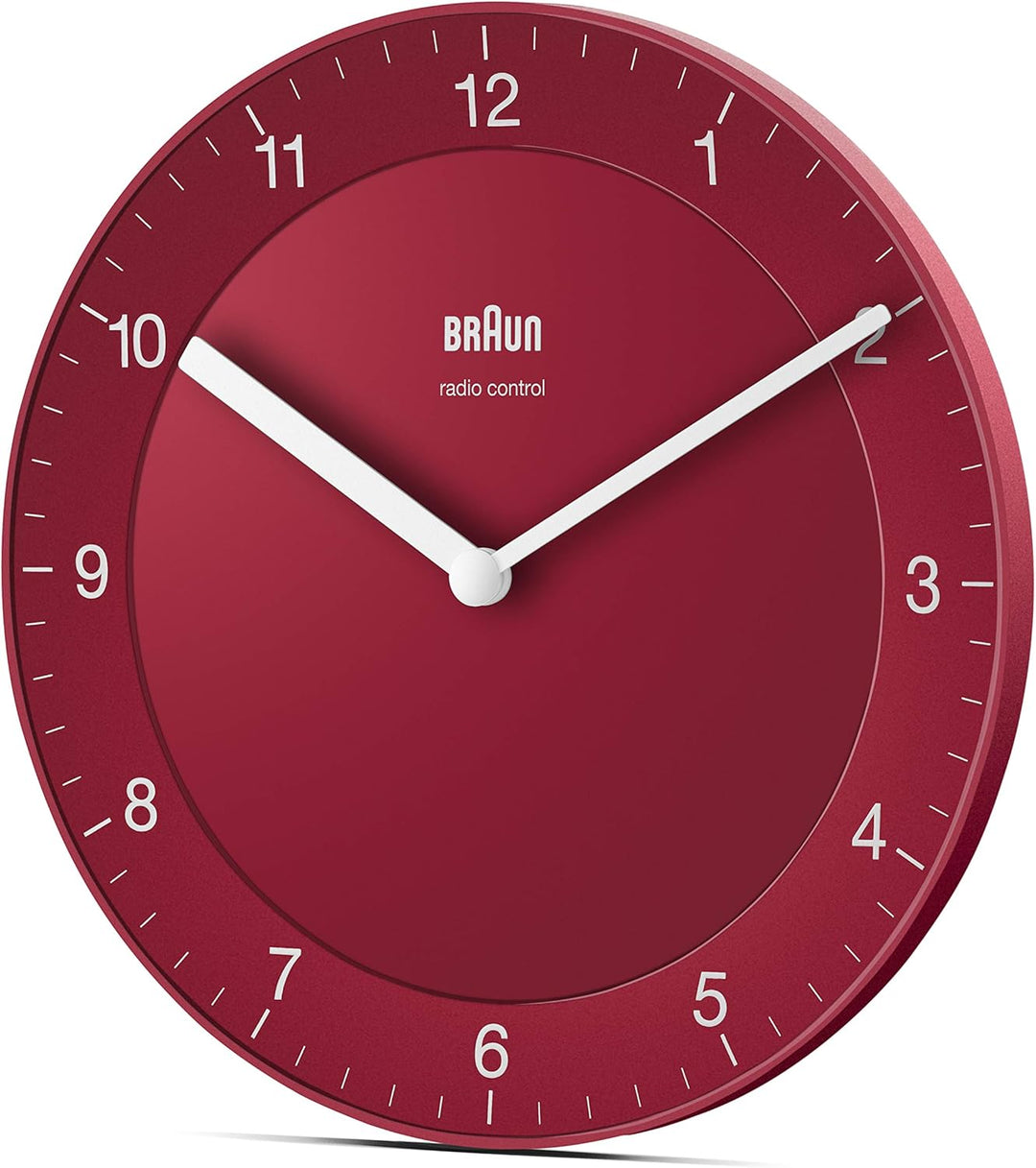 Braun Funkwanduhr Wanduhr, Kunststoff, Rot, normal normal Rot, normal Rot