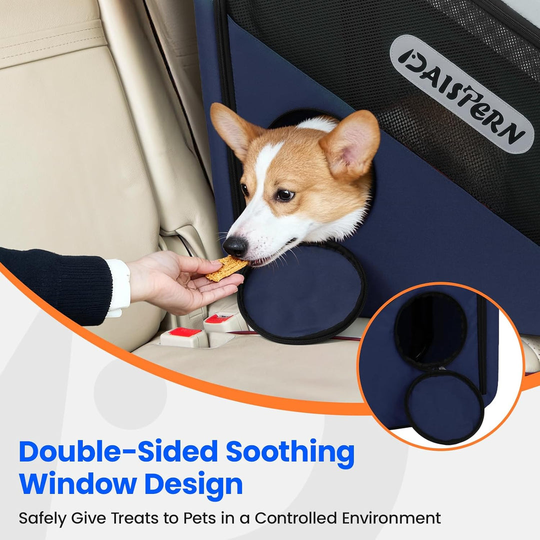 Faltbare Hunde Transportbox für Auto & Reisen, Tragbare Softbox für kleine & mittelgrosse Hunde, 1-M