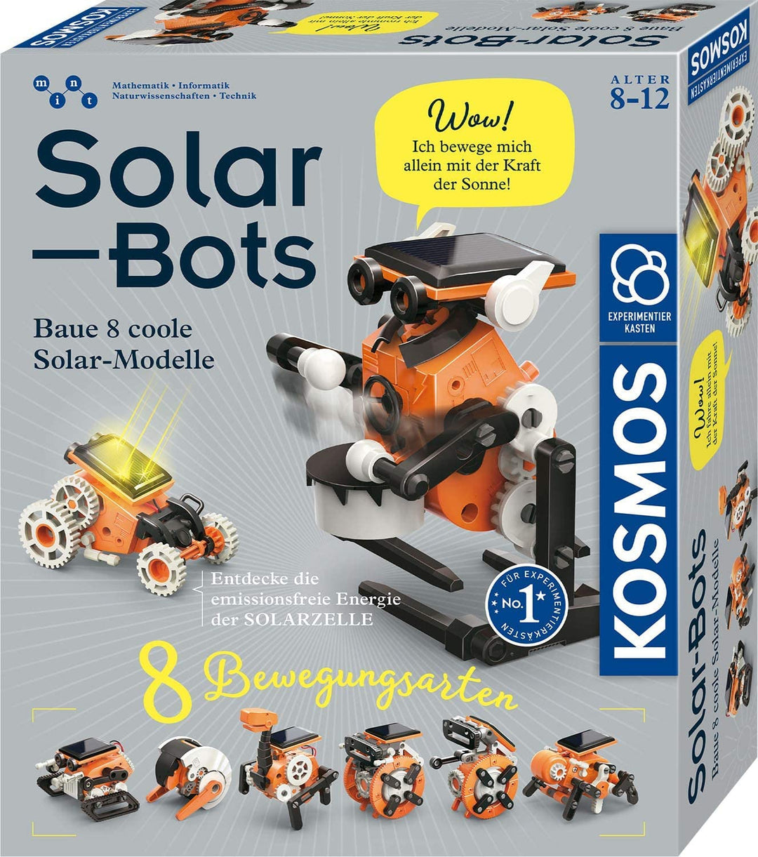 KOSMOS 620677 Solar Bots, Baue 8 Solar-Modelle, Bausatz für Roboter mit Solarenergie-Antrieb, Solarz